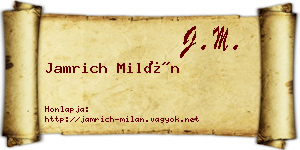 Jamrich Milán névjegykártya